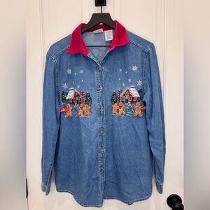 🎅🏻 Vintage Gingerbread Denim Shirt 🎄
